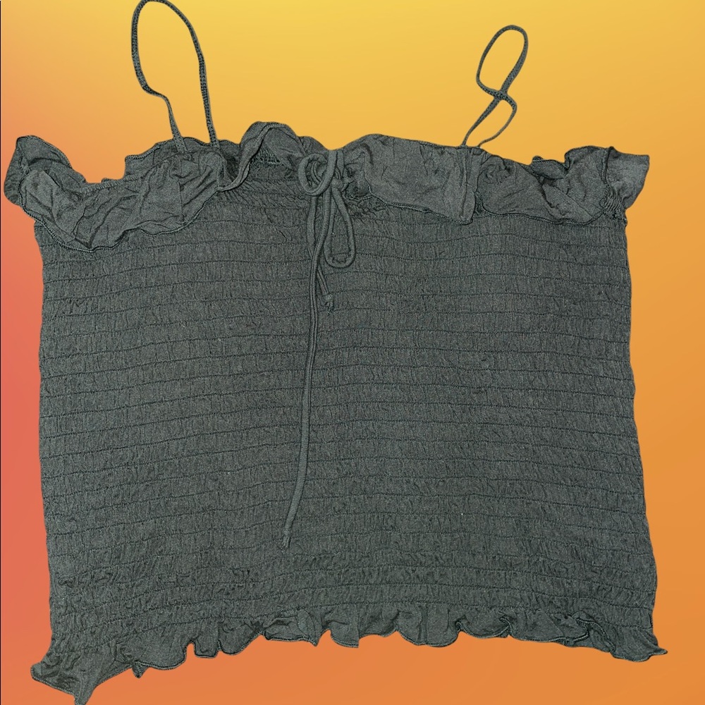 Y2K Ruffle Spaghetti Strap Ruche Detail Tube Top